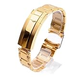 LUGEMA Watch Bracelet Compatible With Rolex SUBMARINER Yacht-Master DAYTONA Solid Stainless Steel Watch Strap Chain Watch Accessories Watch Band (Color : Gold, Size : 20mm With Logo)
