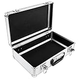 Youyijia Flight Case 40X24X12.5Cm Toolbox Lockable Tool Case Aluminium Box Tool Cases Hard Key Secured Camera Case Silver Tool Storage Case for Storage Transportation