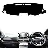 AYETBNXZ - Polyester Flannel Suede Car Dashboard Cover Dash Mat For Hyundai for Kona Encino 2018 2019 2020 LHD RHD Dashmat Carpet Cape Rug Protector