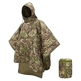 Tongcamo Poncho Liner Hoodie with Pocket Insulated Military Woobie Sleeping Bag Waterproof for Outdoor Camping Travel Survival Hunting Car Emergency