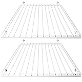 SPARES2GO Universal Adjustable Extendable Fridge Shelf Refrigerator Freezer Shelves (Pack of 2, White Plastic Coated)