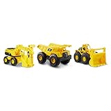 Caterpillar 82360 Construction Vehicles Mini Crew 3 Pack-Dump Truck, Wheel Loader, & Excavator, Yellow