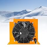 AH1012T-CA 12VDC Hydraulic Oil Cooler 100L/min 120W Hydraulic Air Cooler Air Cooled Oil Radiator Precise Welding & Efficient Fan