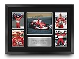 HWC Trading FR A3 Michael Schumacher Gifts Printed Signed Autograph Presentation Display for F1 Formula 1 Racing Fans - A3 Framed