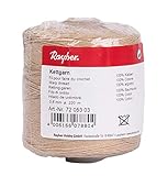 Rayher 7205303 Warp Thread 6Ply for weaving, Natural Cotton Loom Warp Yarn 0.8 mm, 100 Percent Cotton, brown