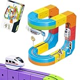 Clickrail Electric Train Set Flexible Race Track,32 PCS Click Rail Track Toy,Gravity-Defying 3D Embedded Layouts & Motorized Car,Click Rail Electric Train Track Set,STEM Building Car Track For Kids