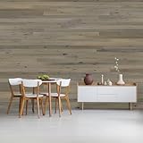 Timberchic River Reclaimed Wooden Wall Planks - Simple Peel and Stick Application. (4" Wide - 20 Sq. Ft, Driftwood)
