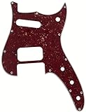 Fits For Fender Duo-Sonic Offset HS Style Guitar Pickguard (4 Ply Red Tortoise)