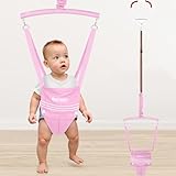 Slevoo Baby Door Jumpers, Oxford Cloth Baby Door Bouncer for 6-12 Months, Secure Clamp and Adjustable Strap Included (Pink)