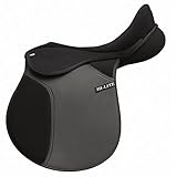 Shires Hi-Lite Elite Club GP Horse Riding Synthetic Saddle in Black 17M, Black