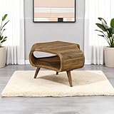 Scandi Coffee Table – Ercol Style Solid Mango Wood Small Triangular Open Storage Retro Inspired Living Room Furniture