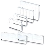 Guduling 6 Pcs Acrylic Blocks for Stamping,Clear Acrylic Block,Acrylics Stamp Block Clear Stamping Tools Set with Grid Lines for Scrapbooking Crafts Card Making(4 Sizes)