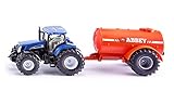 siku 1945, Tractor with Single Axle Vacuum Tanker, 1:50, Metal,Plastic, Blue,Orange, Multifunctional