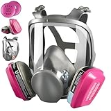 Full Face Respirator Mask, 6800 Gas Mask with Filter, Reusable Organic Vapor Masks Against Dust Fumes Gases for Spraying, Painting, Sanding, Epoxy Resin, Welding, Construction, Polishing