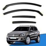 EdgeVisors Wind Deflectors | Fits: VW Tiguan MK1 (2008-2016) 5 Door SUV 4pc Set | In-Channel Rain Guards for Wind, Rain & Sun Protection, Easy Installation - Tinted