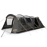 Vango Keswick 600 Family Tent, 6 Person Family Tent with Enclosed Front Porch, Double Living Area, Lights-Out Bedrooms, Sentinel Active Plus Fabric, 4000mm HH, Fully Sewn-in Groundsheet