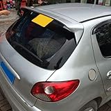 ZDPFDC Car Rear Spoilers for Peugeot 206 207, Rear Roof Rear Trunk Spoiler Wing Decoration Mods Accessories,Silver