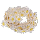 15 Yards Sun Flower Decorating Lace Daisy Embroidered Trim Ribbons Daisy Appliques for Sewing and Craft Projects