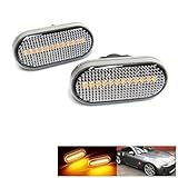 RZG 2x Clear Lens Side Indicator Amber LED Marker Repeater Light For 2003-2008 Cube Micra Navara Note Pathfinder Qashqai 350Z