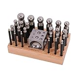 Dapetz ® 25pc Steel Doming Block and Punch Set Dapping Craft Metal Shaping Tool Kit Doming Block and Punch Set for Shaping and Forming Jewellery or Small Precision Parts.