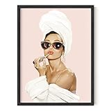HAUS AND HUES Audrey Hepburn Vogue Wall Art - Hollywood Poster for Vanity Room (12" x 16" Unframed)
