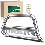 YHTAUTO 2.5" Bull Bar Push Bar with Skid Plate Light Mount Fit Toyota Models, 4Runner 2003-2009 V6 4.0L V8 4.7L, S/S 304 Brush Guard for Truck Front Bumper Off Road Accessories