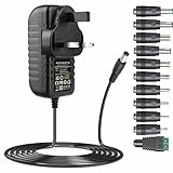 SZZKtech 24V 2A AC adapter switching power supply with 11 DC plug tips AC to DC 24Volts 2Amp 1500mA 1000mA 500mA 200mA 100mA power cord charger replacement DC24V converter inverter transformer