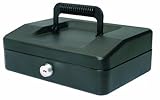 Helix 8 inch Cash Box with Removable Coin Tray - Black