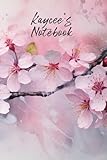 Kaycee’s Notebook: Personalized Diary Journal for Kaycee, Stylish Watercolor Apple Blossom Diary, 6"x 9" 160 Lined Pages