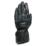 Dainese - Impeto Gloves, Leather Motorbike Gloves with Knuckle Protectors, Touchscreen Compatibility, Unisex Motorcycle Gloves, for Men or Women, Black/Black, M