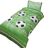 Rapport Home Goal Football Single Duvet Cover and Pillowcase Set, Green
