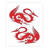4R Quattroerre.it Supershaped Die-Cut Dragons for Car, Red, 10 x 12 cm