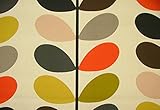 Orla Kiely Multi Stem Tomato Designer Cotton Curtain Fabric - Sold By The Metre