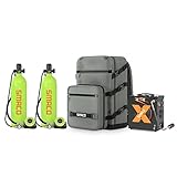 SMACO Mini Scuba Tank 2L Portable Diving Tank (2 Pcs) Reusable Scuba Pony Bottle Backup Dive Air Cylinder with 25-30 Minutes Family and Buddy Kit for Underwater Exploration Rescue