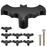 Gothvanity Bat Cabinet Knobs 8 Pack - Gothic Decor Knobs for Kitchen Cabinet, Drawer Pull, Dresser and Cupboard Handle - Wood- 2.6 x 1.3 Inches - Black