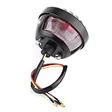 KIMISS Black Round Tail Brake Light for Bobber Chopper Scooters ATV