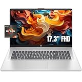 HP 17 Silver Laptop, 17.3" FHD Display, AMD Ryzen 5 (6 cores, Upto 4.0Hz), 8GB RAM, 512 GB SSD Storage with 128GB WOWPC USB, Webcam, HDMI, Wi-Fi, Windows 11 Home