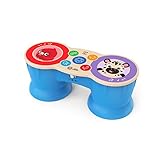 Baby Einstein, Hape, Upbeat Tunes Magic Touch Drum​, Wooden Musical Toy Instruments for Toddlers, Cause and Effect, 2 Play Modes, Sound Effects, Ages 6 Months +