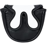 Golf Mallet Putter Head Cover Magnetic Closure Centre-shaft Club Protector Black&White PU Leather The Golf-Father Gift