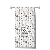 MYSOMY German Shorthaired Pointer Kitchen Towel All You Need Is Love And a German Shorthaired Pointer Gifts GSP Dog Dish Towel (a GERMANSHORTHAIRED kt3)