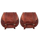ALASKA EXPORTS Motorcycle Saddlebags Motor Side Pouch Cycling Tool Bag | Saddle Bags | Motorbike Panniers | Bike Saddlebag | Leather Pannier (2 Bags) (Brown)