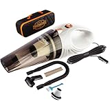 ThisWorx Car Vacuum Cleaner - Portable Handheld Vacuum Cleaner w/Strong Suction - 12V, 4.8m Cord & Bag 5 Attachments - Car Hoover Detailing Kit Essentials for Travel, RV Camper