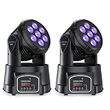 BETOPPER Stage Lights Mini Moving Heads 7x8W LED 9/14CH Disco DJ Lights' Dance Lighting LED RGBW DMX512 Sound Activated High Energy Light for Party Wedding Club Bars Show (2, 2S)