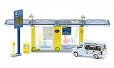 siku 5509, Bus Stop, Plastic, Multicolour, Incl. Mercedes-Benz Sprinter (metal) and ticket machine