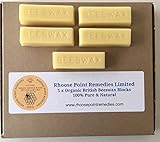 Pure British Beeswax Blocks 100% Natural Organic Bees Wax 100-125 grams – Triple Filtered for Making Your own Candles, Leather Polish, Wood Polish, Wax Melts, lotions, balms & Creams (5 Single Blocks)