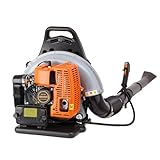 63CC Petrol Backpack Leaf Blower, 6800r/min 2 Stroke Engine, Leaf Blower Garden Blower with Adjustable Shoulder Strap, 1.7L Fuel Tank, 0.3m³/s Air Volume