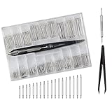 adspow 144 x Spring Bars for Watch Bracelet Pins 8-25 mm Stainless Steel Watch Strap Repair Kit