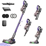AlloyMove Cordless Vacuum Cleaner, 45Kpa/60Mins/450W Stick Vacuum Cleaners for Home, Anti-Tangle Vacuum Cleaner with Detachable Battery&Self-Standing, Lightweight Vacuum for Floor Carpet Pet Hair A03