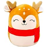 8" Cute Christmas Reindeer Soft Plush Toy,Xmas Reindeer Plush Pillow Toy,Squishy Cotton Plushies Doll,Kawaii Plush Stuffed Animal Toys,Gift for Kids Baby Tollders Boys Girls Christmas,Home Decoration