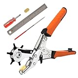 TOWOT Belt Hole Puncher Kit, Upgraded Version Leather Hole Punch for Belt, Saddles, Shoes, Fabric, DIY & Craft Projects, 6 Holes Heavy Duty Rotary Puncher, Easily Punches Perfect Round Holes